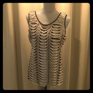 Cream and Black TankTop Blouse